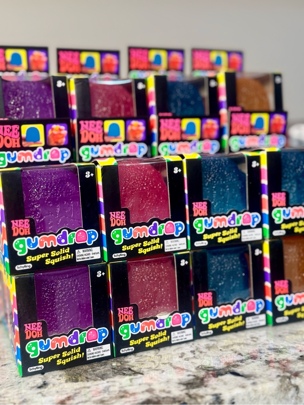 Original Authentic Schylljng Nee Doh Gumdrop Squishy Purple Pink Blue Orange